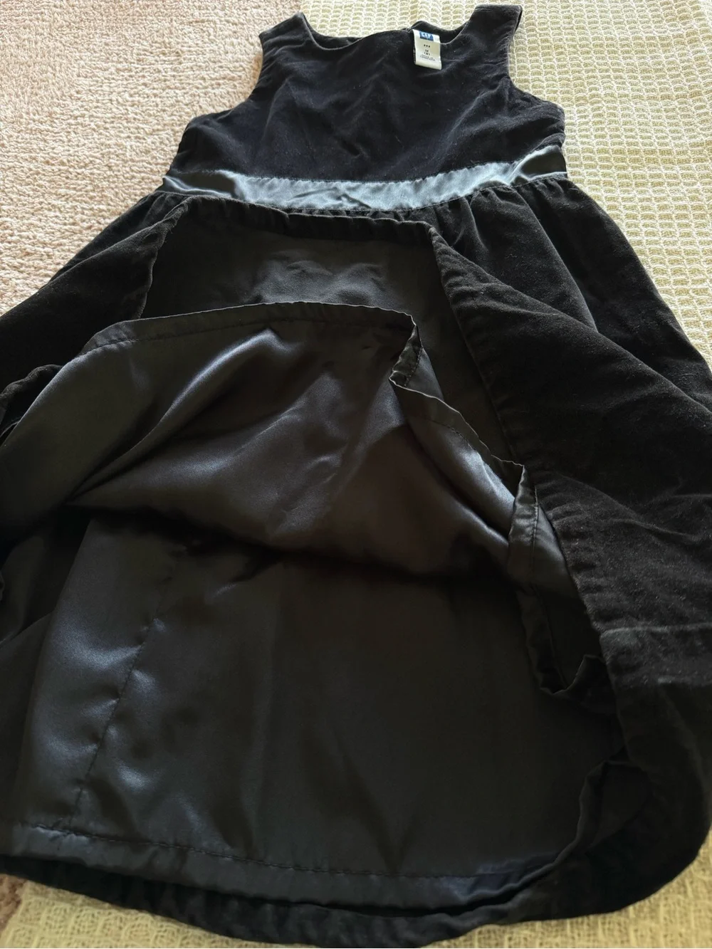 Girls fancy Black Velvet Dress with Satin Waistband